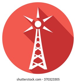 radio antenna flat icon