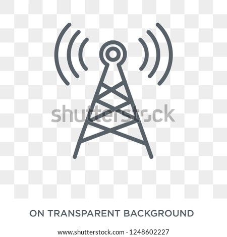 Radio antenna icon. Radio antenna design concept from Communication collection. Simple element vector illustration on transparent background.
