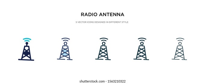 radio antenna icon in different style vector illustration. two colored and black radio antenna vector icons designed in filled, outline, line and stroke style can be used for web, mobile, ui
