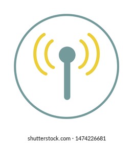 Radio Antenna Icon. Flat Illustration Of Radio Antenna Vector Icon. Radio Antenna Sign Symbol