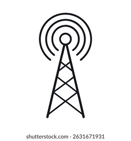 radio antenna icon flat illustration radio-stock on white