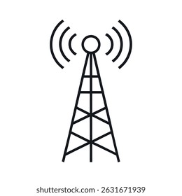 radio antenna icon flat illustration on white background