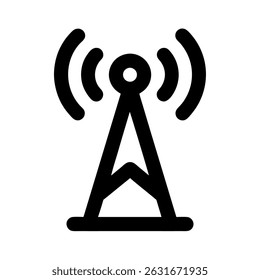 radio antenna icon flat on white background