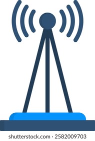 Radio Antenna Icon Flat Vector Illustration