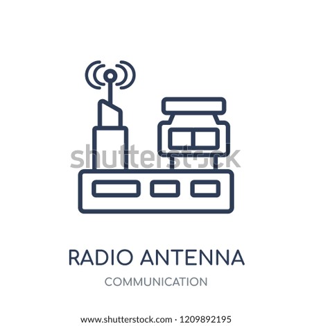 Radio antenna icon. Radio antenna linear symbol design from Communication collection. Simple outline element vector illustration on white background.