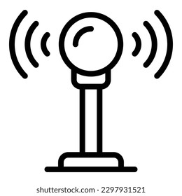 Radio antenna icon outline vector. Social stay. Virtual meeting