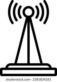 Radio Antenna Icon Outline Vector Illustration