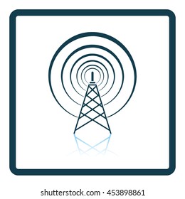 Radio antenna icon. Shadow reflection design. Vector illustration.
