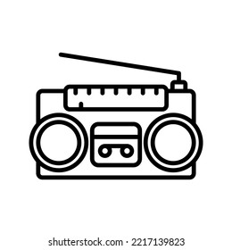 Radio with antenna icon. radio sign. vector illustration