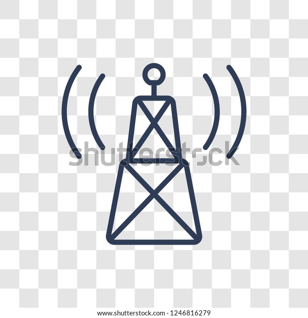 Radio Antenna Icon Trendy Linear Radio Signs Symbols Stock Image