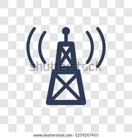 Radio antenna icon. Trendy Radio antenna logo concept on transparent background from Communication collection