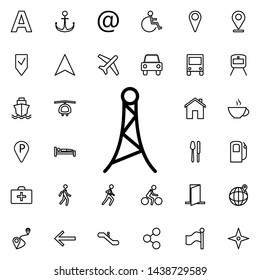 Radio antenna icon. Universal set of navigation for website design and development, app development