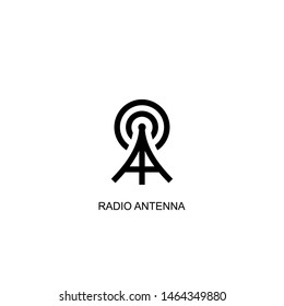 radio antenna icon vector black design