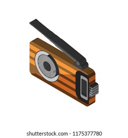 Radio antenna isometric left top view 3D icon