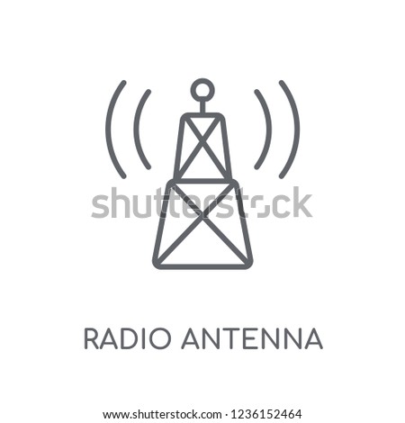 Radio antenna linear icon. Modern outline Radio antenna logo concept on white background from Communication collection. Suitable for use on web apps, mobile apps and print media.