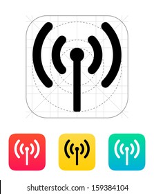 Radio antenna sending signal  icon. Vector illustration.