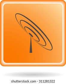 Radio, antenna sending signal icon. Wireless technology. Vector illustration.