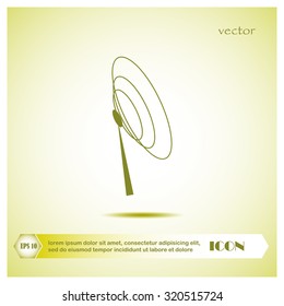 Radio, antenna sending signal icon. Wireless technology. Vector 