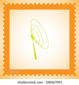 Radio, antenna sending signal icon. Wireless technology. Vector 