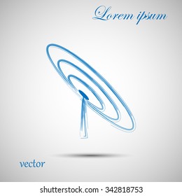Radio, antenna sending signal icon. Wireless technology. Vector 
