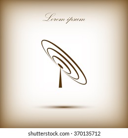 Radio, antenna sending signal icon. Wireless technology. Vector 
