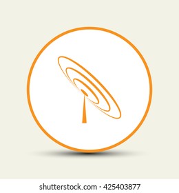 Radio, antenna sending signal icon. Wireless technology. Vector 