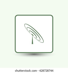 Radio, antenna sending signal icon. Wireless technology. Vector 