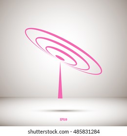 Radio, antenna sending signal icon. Wireless technology. Vector 