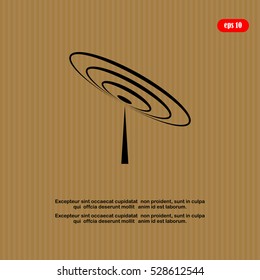 Radio, antenna sending signal icon. Wireless technology. Vector 