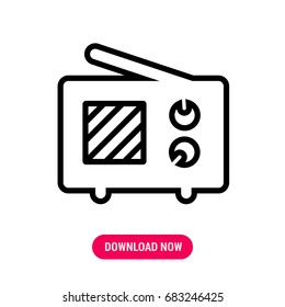 Radio antenna vector icon, The outlined symbol of radio player. Simple, modern flat vector illustration for mobile app, website or desktop app   