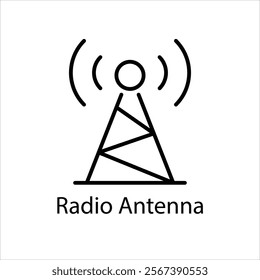 Radio Antenna Vector icon stock illustration