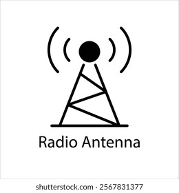 Radio Antenna Vector icon stock illustration