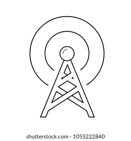 Radio-Antenne Vektorgrafik Symbol einzeln auf weißem Hintergrund. Transmitter-Line-Symbol für Infografik, Website oder App.