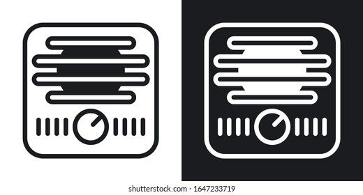 Funkapp-Symbol für Smartphone, Tablet, Laptop oder anderes Smartphone mit mobiler Schnittstelle. Minimalistische Zweifarbenversion auf schwarz-weißem Hintergrund