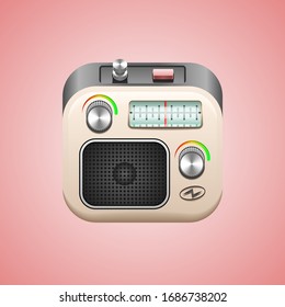 Radio Audio Sound Logo Vector Retro Old Object Icon