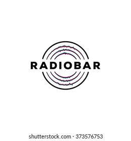 Radio bar - abstract logo design vector template. Logotype icon.