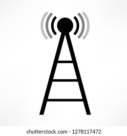 Radio base station linear icon concept. Radio base station line vector sign, symbol, illustration.