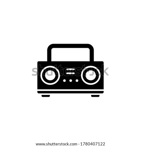 Radio Black Glyph Icon. Simple and flat. Solid and bold. Can use for web, apps, or logo. Vector illustration. Home Electronic Icon.
