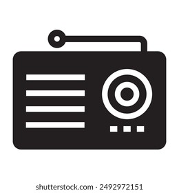 Radio black icon. vector illustration.
