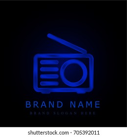 Radio blue chromium metallic logo