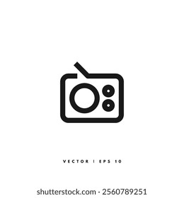 Radio Box Icon. Editable Stroke