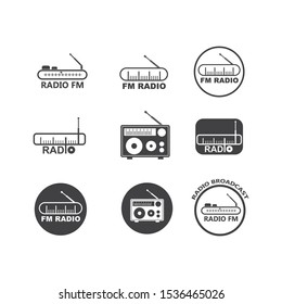 radio broadcast logo icon vector illustration design