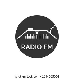 radio broadcast logo icon vector illustration design
