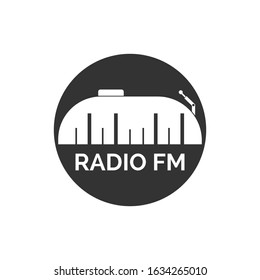 radio broadcast logo icon vector illustration design