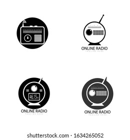 radio broadcast logo icon vector illustration design