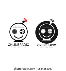 radio broadcast logo icon vector illustration design