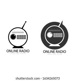 radio broadcast logo icon vector illustration design