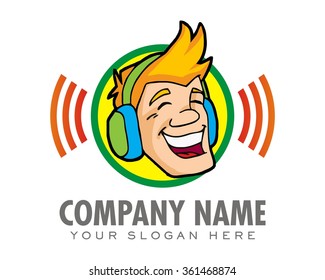 radio broadcast logo icon vector