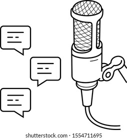 Radio broadcast. Vector outline icon.