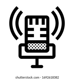 Radio Broadcasting. Icon Filled with Dots.